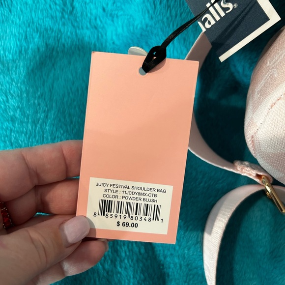 Juicy Couture Light Pink Shoulder Bag with Plush Charm - Picture 6 of 8